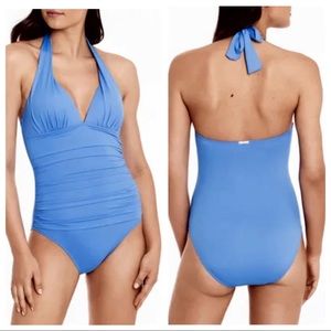 Lauren Ralph Lauren slimming Halter Tie Neck Swimsuit one-piece 4 NWT